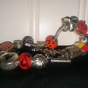 HALLOWEEN Silver Bead Bracelet